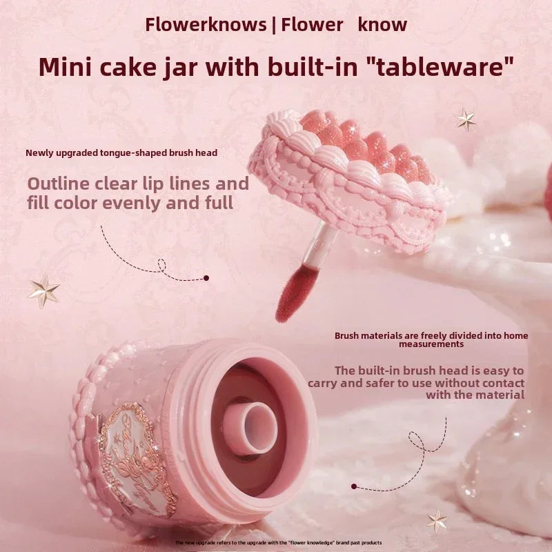 Flowerknows Strawberry Cupid Lipstick Cake Matte Velvet Lipgloss Lip Mud Makeup Korean Flower Know Lip Cream For Girls&Women