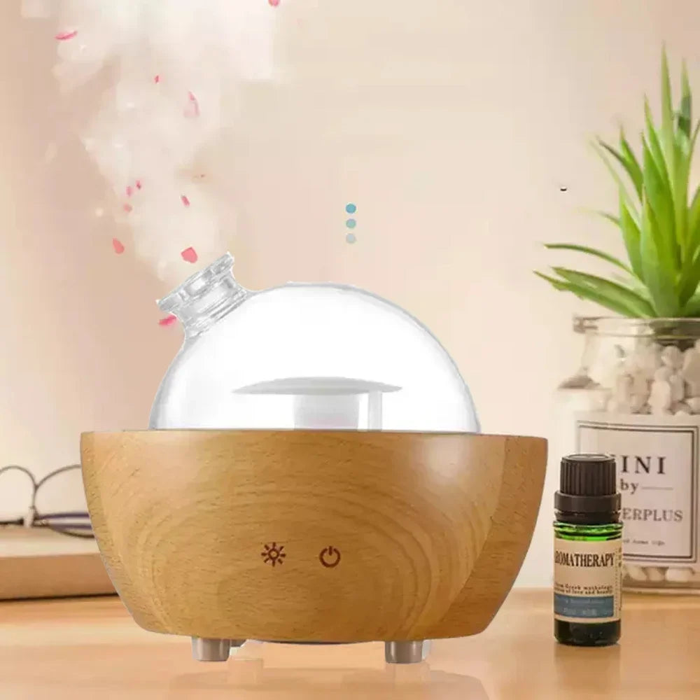 200ml Aroma Humidifier Diffuser Wood Air Purification Aromatherapy