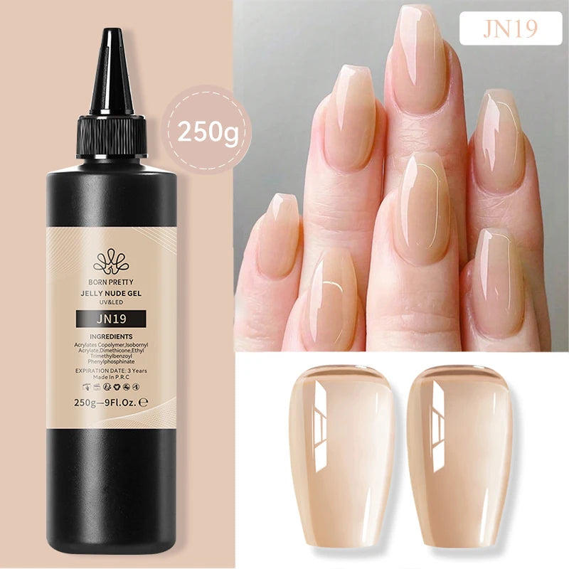 BORN PRETTY 250g Super Strong Nail Glue For False Nail Tips Press On Nails Refilled Package Base Gel Top Coat Matte Top Coat
