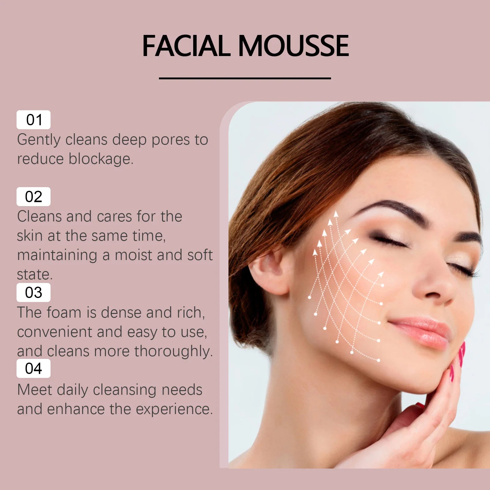 Rice Water Cleansing Mousse Oil Control Deep Cleaning Pores Moisturizing Brightening Soothing Rejuvenation Foam Face Wash Care