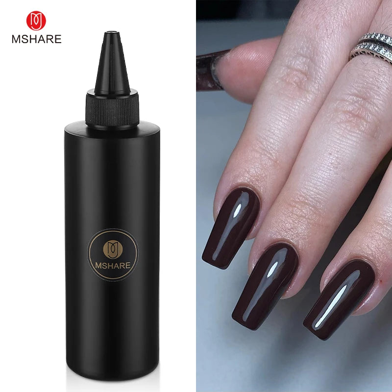 MSHARE 250ml Black White Nail Color Colour Milky White Gel Polish Semi Permanent Varnish Soak Off UV LED Nails