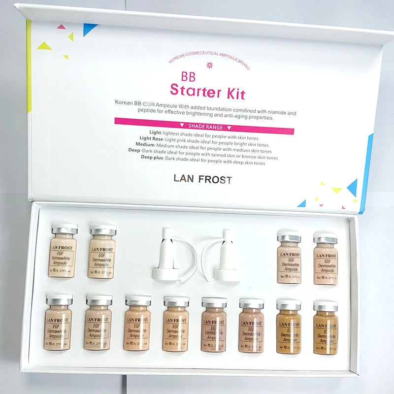 Korea 8ml BB CC Cream Glow Face Skin Care Serum Essence Ampoule Foundation Natural Facial Foundation Cream BB Cream Base Set