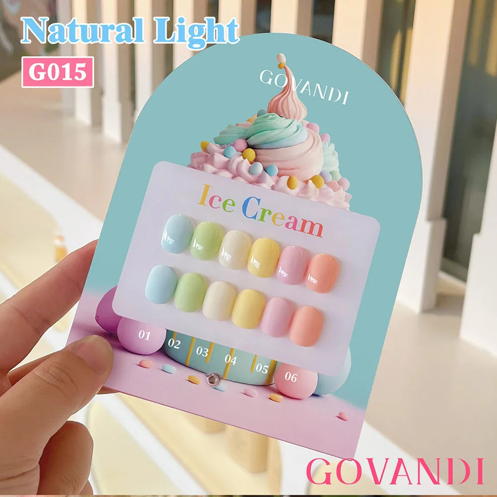 Candy Macaroon Nail Polish Set With Color Sample  Gellak Varnishes SoakOff UV Gel Polish For Nail Salon Manicure Whole Set 15ml