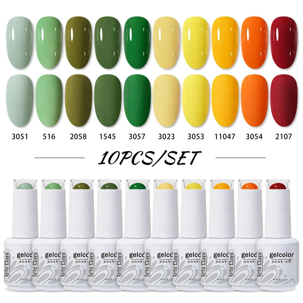 Arte Clavo 10/12/20pcs Gel Nail Polish Set 116 Colors Manicure Semi Permanent Soak Off UV  LED Design Nail Art Gel Varnish Kit