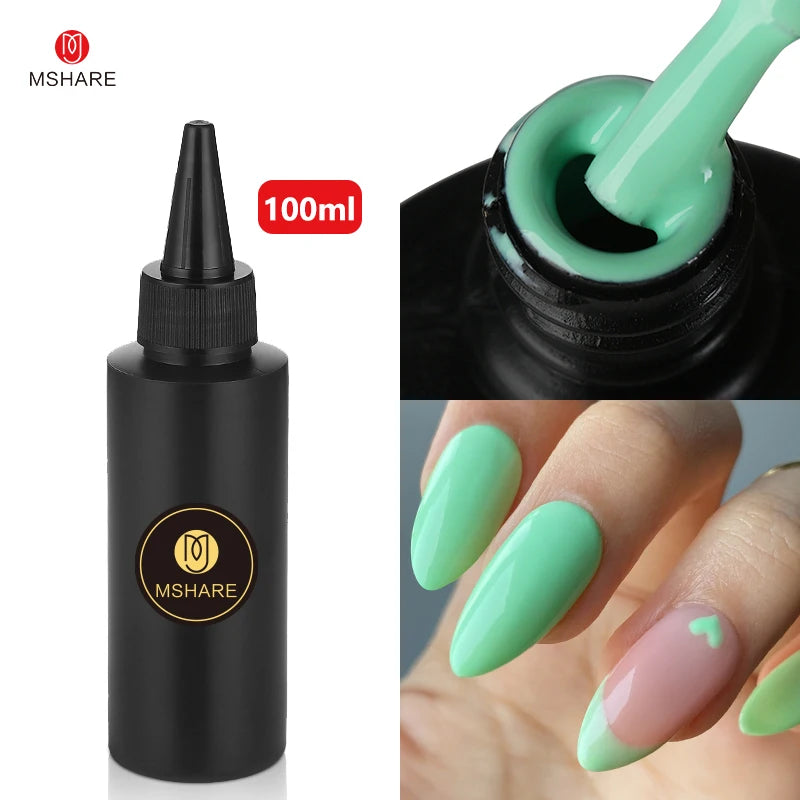 MSHARE 100ML Nail Gel Polish Soak Off UV LED Nails Vernis Semi Permanent Varnish Polish White Red Nail Gel Art