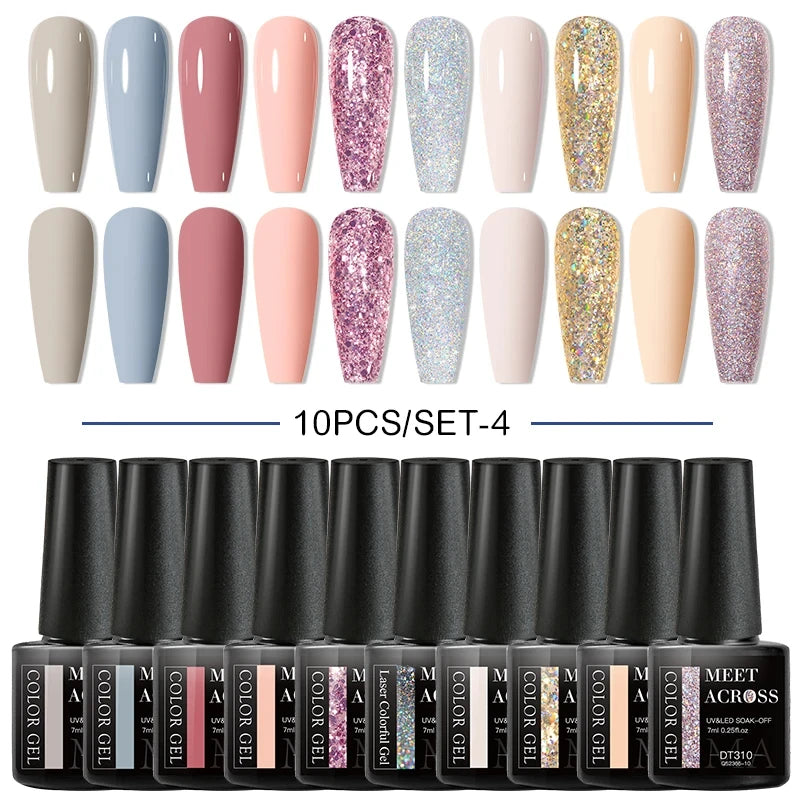 10-12Pcs/set Thermal Gel Nail Polish Set 3 Layers Color Change Nails Semi Permanent Gel Nail Polish For Manicure nail supplies