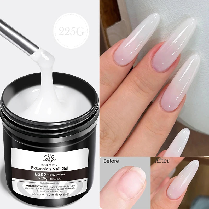 BORN PRETTY 250g Super Strong Nail Glue For False Nail Tips Press On Nails Refilled Package Base Gel Top Coat Matte Top Coat