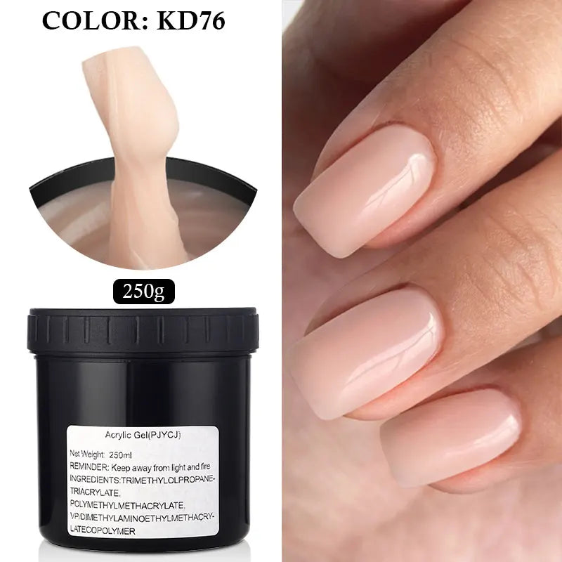 MSHARE 250g Clear Acrylic Gel Hard Gel For Nail Extension Pink Nude White Acrygel Hema Free Builder Nail Gel French Nails Art