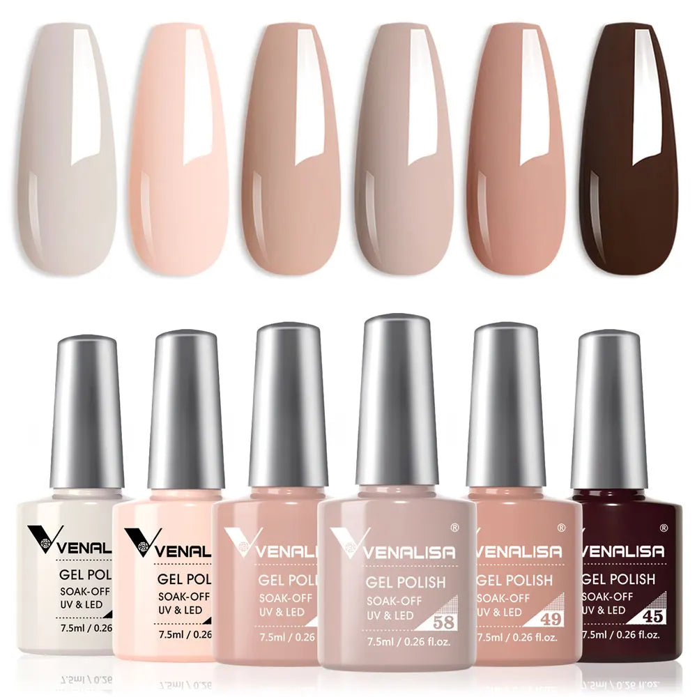 Rose Rubber Base Venalisa Nail Gel Polish Set