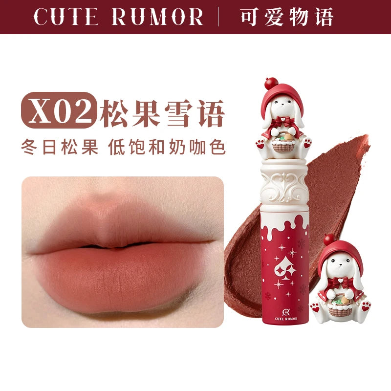 CUTE RUMOR Lip Mud Christmas Little Red Riding Hood Rabbit Lipstick Velvet Mist Matte Fine Sparkling Shimmer Lipgloss