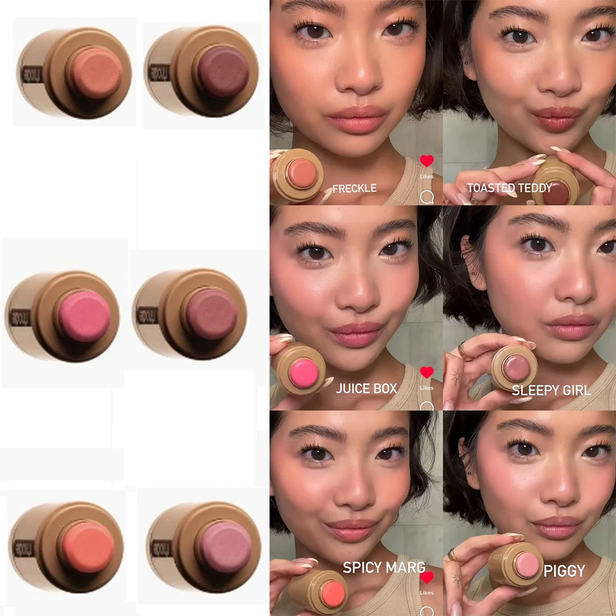 Christmas Makeup Gift Set High Shine Moisturizing Lip Gloss collection Pocket Blush Stick Multi-Functional with Makeup Bag