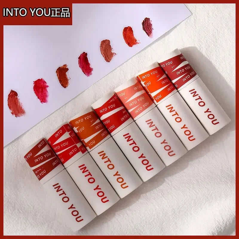 INTO YOU Lip Mud Lip Gloss Velvet Lipstick Lip Glaze Women Makeup Matte Waterproof Long Lasting Red Tint Rare Beauty Cosmetics