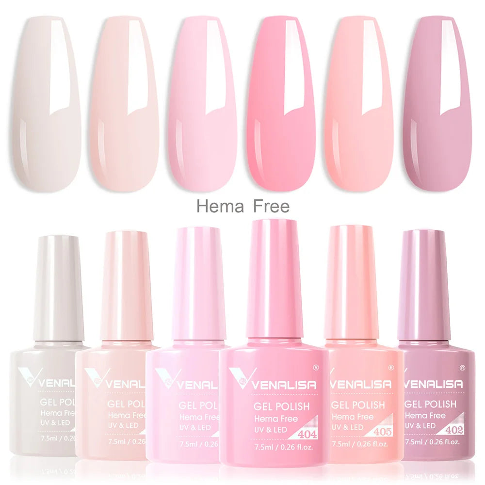 Rose Rubber Base Venalisa Nail Gel Polish Set