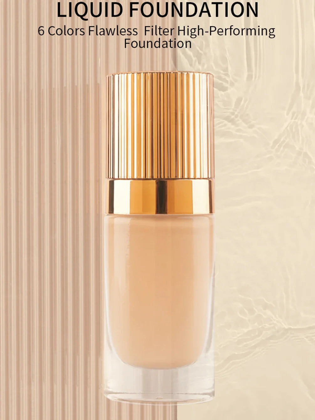 Private Label Full Coverage Matte Non-drying Concealer Long-lasting Liquid Foundation Custom Bulk Makeup Gold Stripe Cover