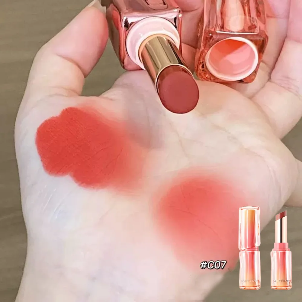 MISTINE Long-Lasting Lipstick Non-Transfer Coffee Ice Lipstick Glossy Liquid Lip Gloss Matte Red Brown Lip Color