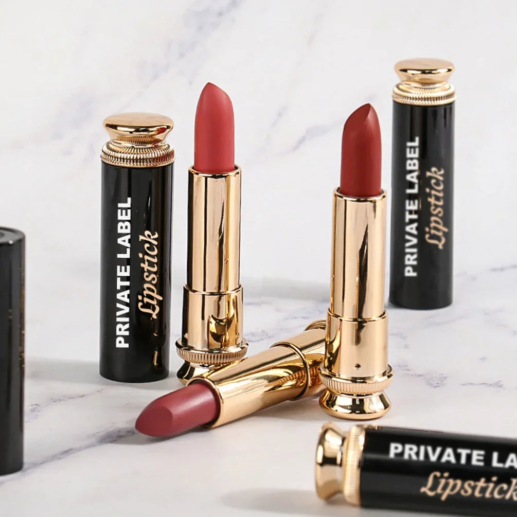 6-color Custom Bulk Solid Lipstick Private Label 3.5g Waterproof Matte