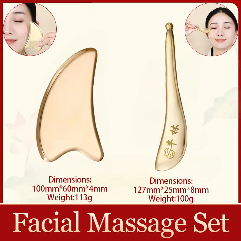 Head meridians massage comb copper wood meridians fine tooth comb needling Guasha scalp relax