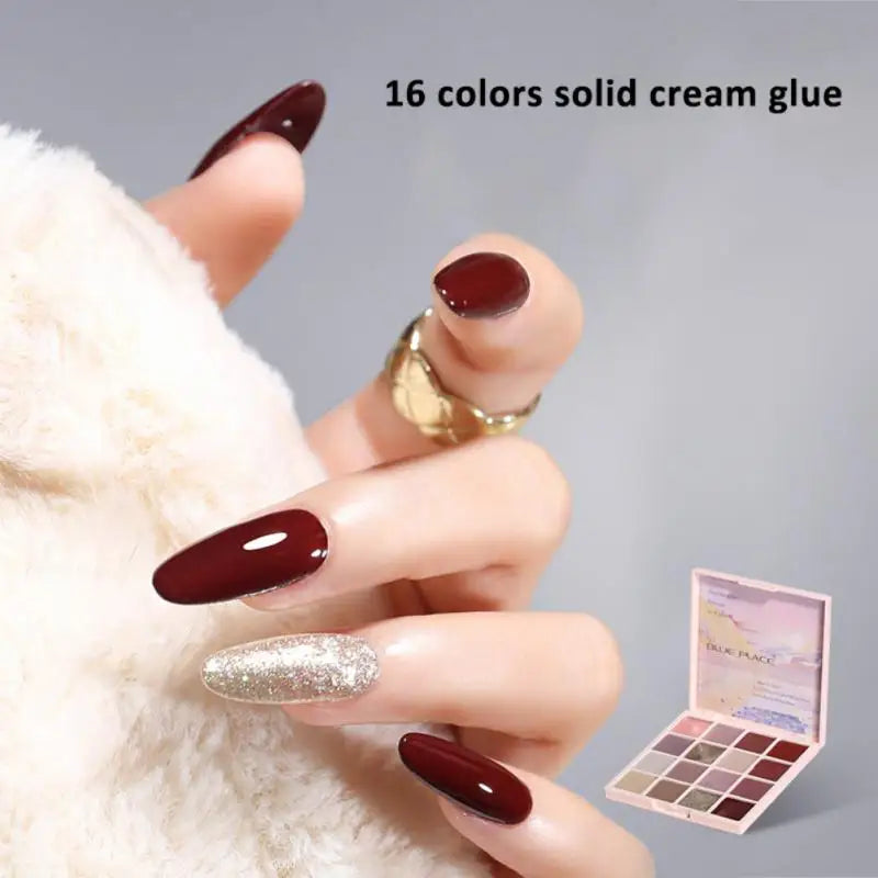 16 Colors Summer Pudding Gel Nail Polish Palette Japanese Solid Cream Gel Mud Transparent Jelly Semi Permanent Soak Off UV LED