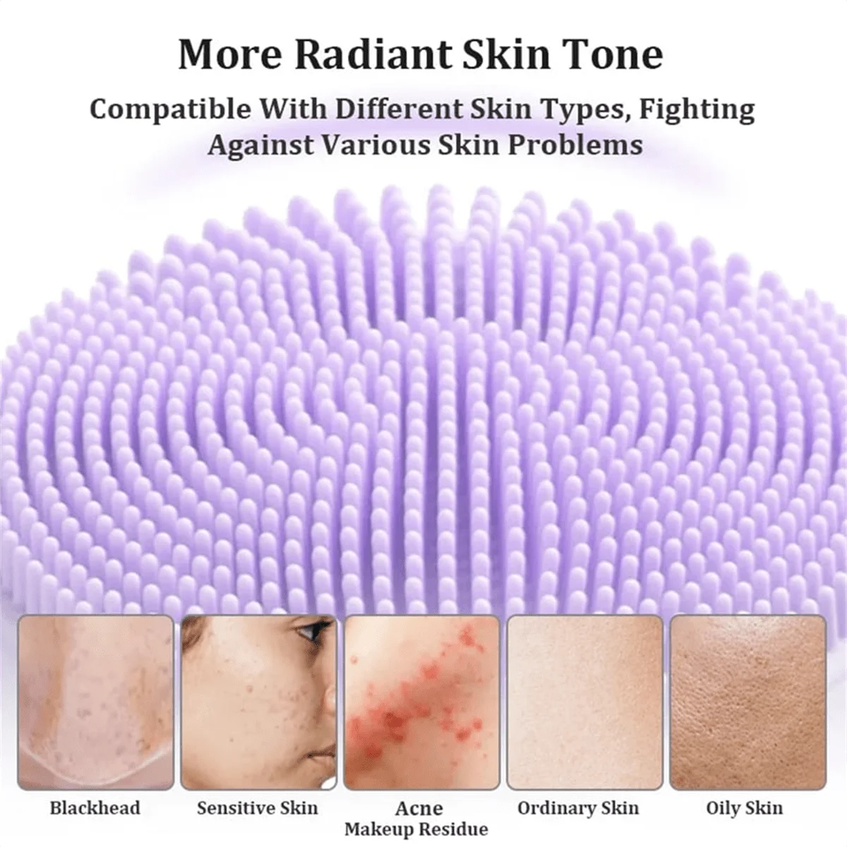 Waterproof Facial Cleansing Brush For Men & Women Rechargeable Exfoliating Electric Face Scrubber Cleanser Brush