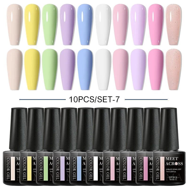 10-12Pcs/set Thermal Gel Nail Polish Set 3 Layers Color Change Nails Semi Permanent Gel Nail Polish For Manicure nail supplies