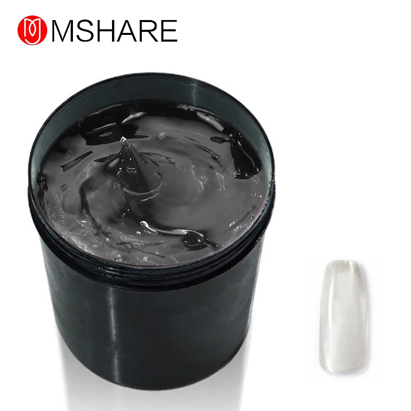 MSHARE 250g Natural Nude Translucent Hard Builder Jelly Gel Not Flow Nail Extension Stretching Construction Repair Broken