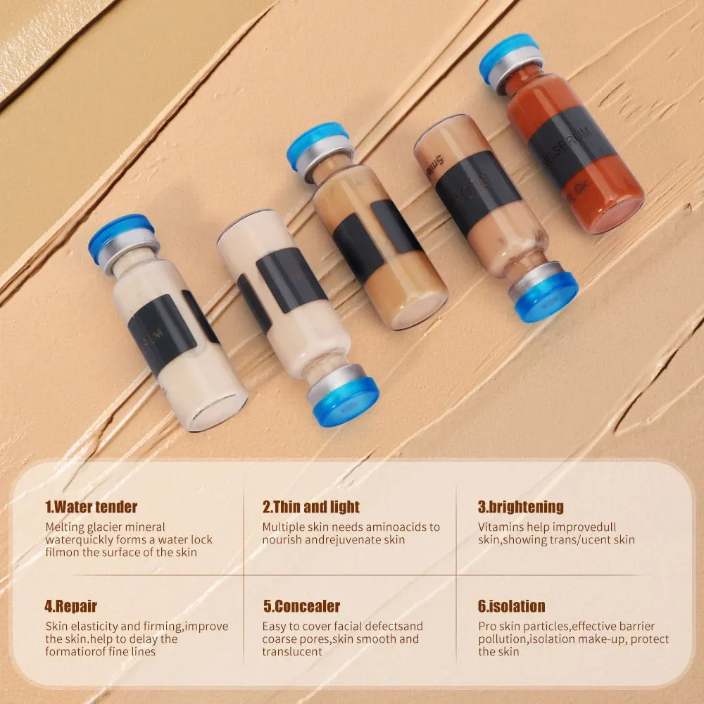 10pcs Facial BB Cream Glow Skin Rejuvenation Serum Kit Multi-effective Foundation Serum Niacinamide Niacinamide Skin Care