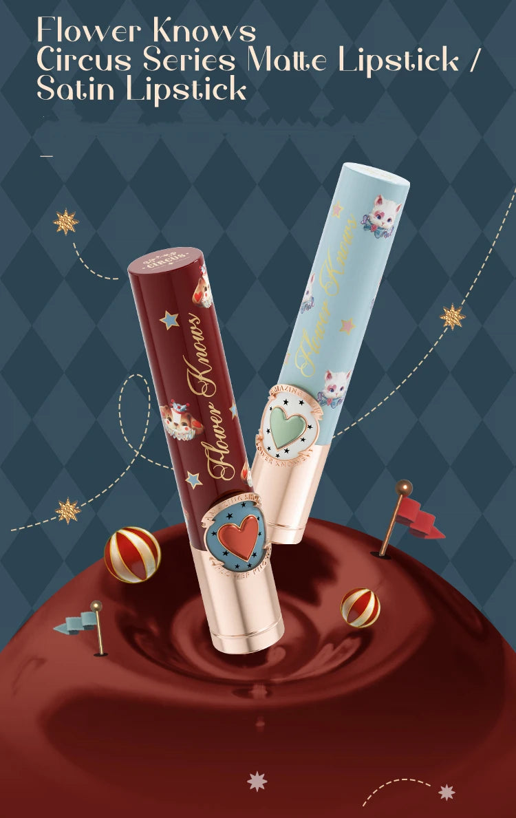 Flower Knows Velvet Matte / Mirror Effect Lipstick Circus Show Series Lip Makeup Professional Cosmetics Women Beauty