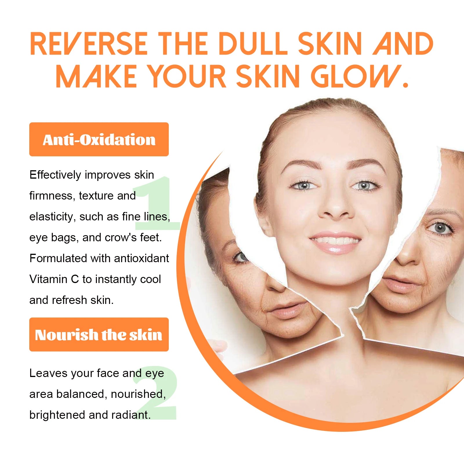 Vitamin C Facial Cream Repairing, Moisturizing  Firming Facial Cream Natural and Additive-free Moisturizing Facial Care Products