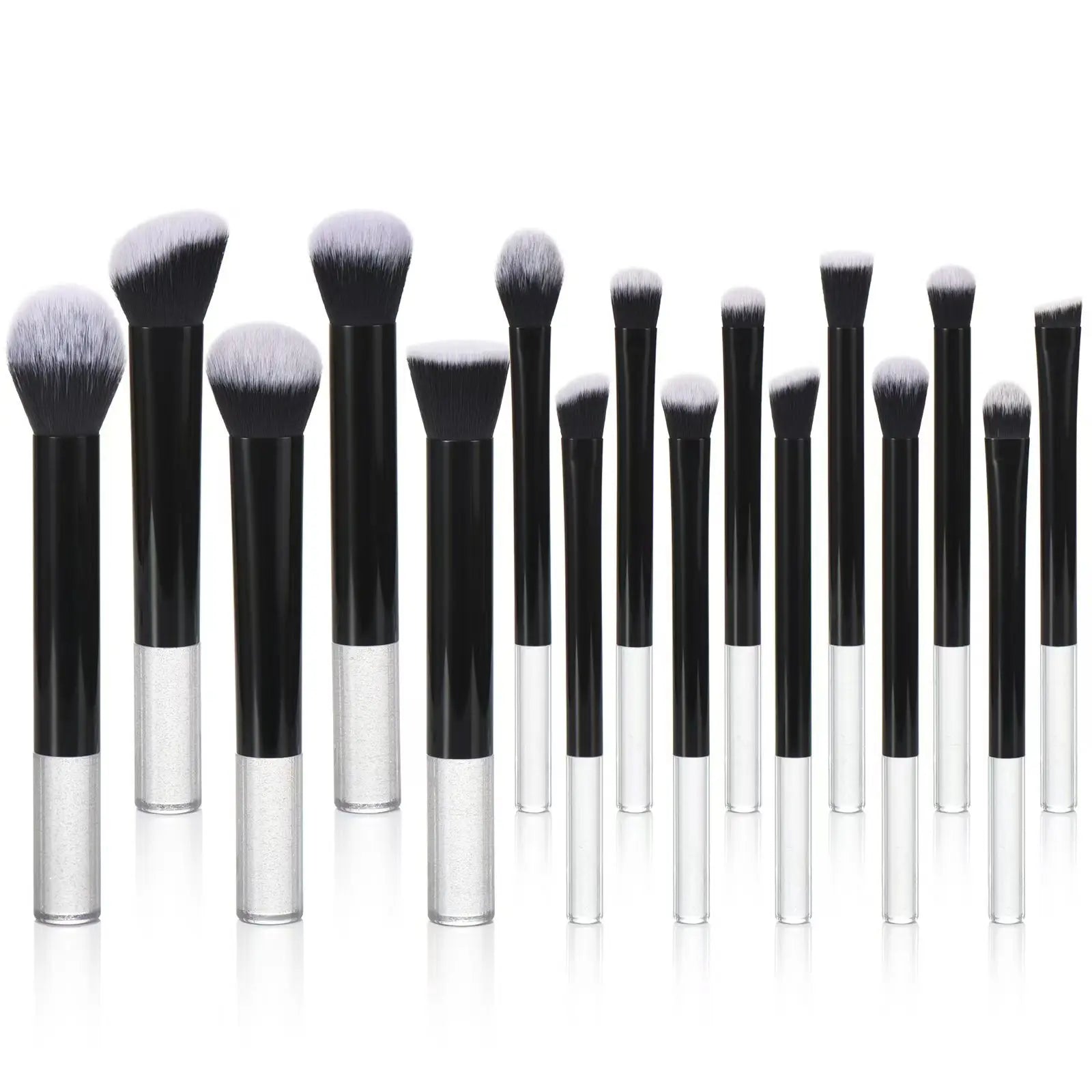 7 RT8 16 mixed-color long aluminum tube makeup brush set Rt same blush brush loose powder trimming beauty tool