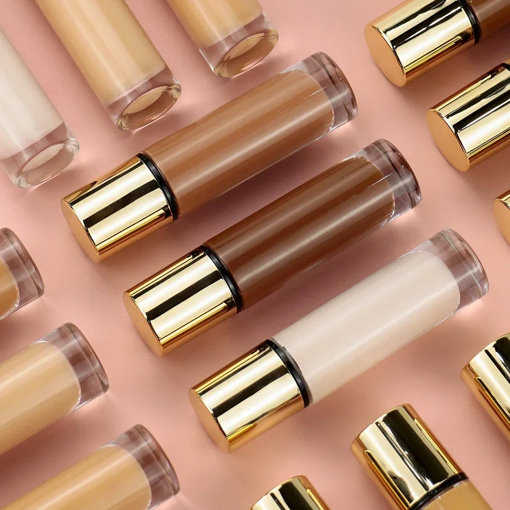 Round Bottle 12 Color Matte Moisture Waterproof All Kinds Skin Private Label Liquid Foundation Custom Base Make Up Bulk Makeup