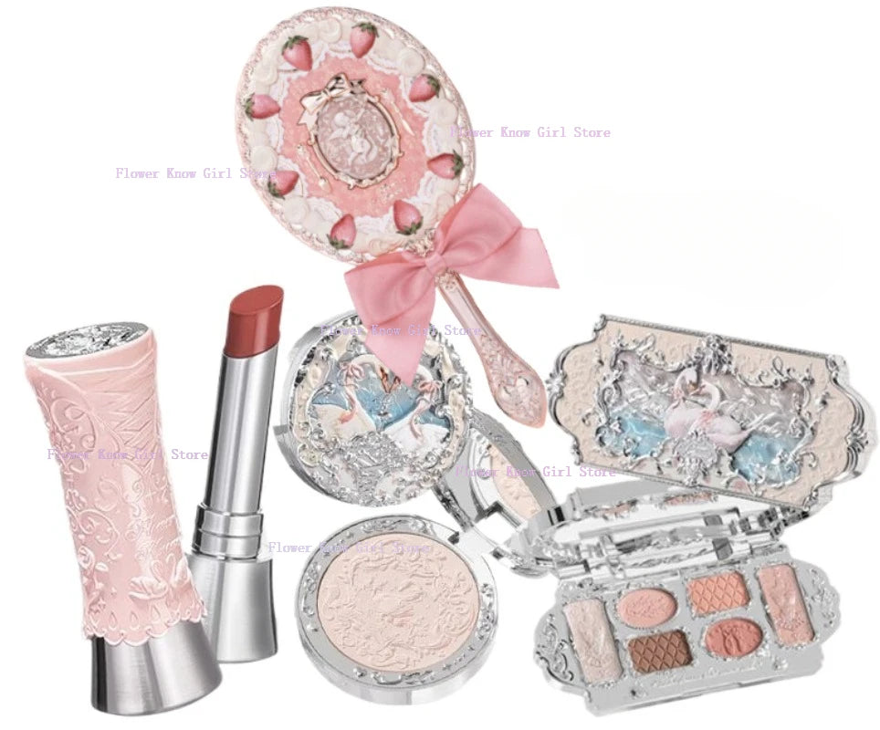Flower Knows Makeup Sets Swan Ballet Series Gift Box Lipstick Blush Eyeshadow Palette Handheld Mirror Makeup Gift Box