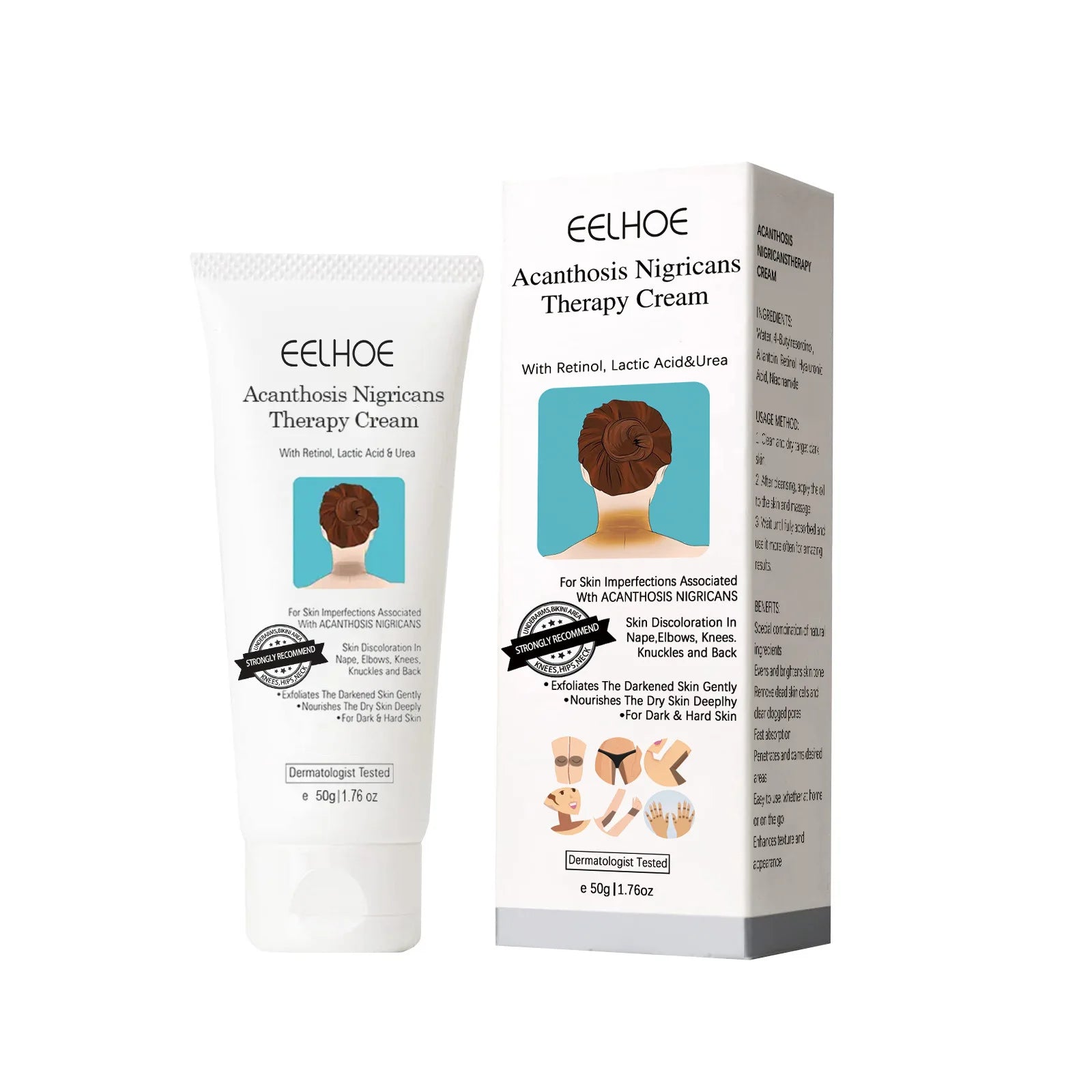 EELHOE Acanthosis Nigricans Therapy Cream Neck Arm Knee Joint Underarm