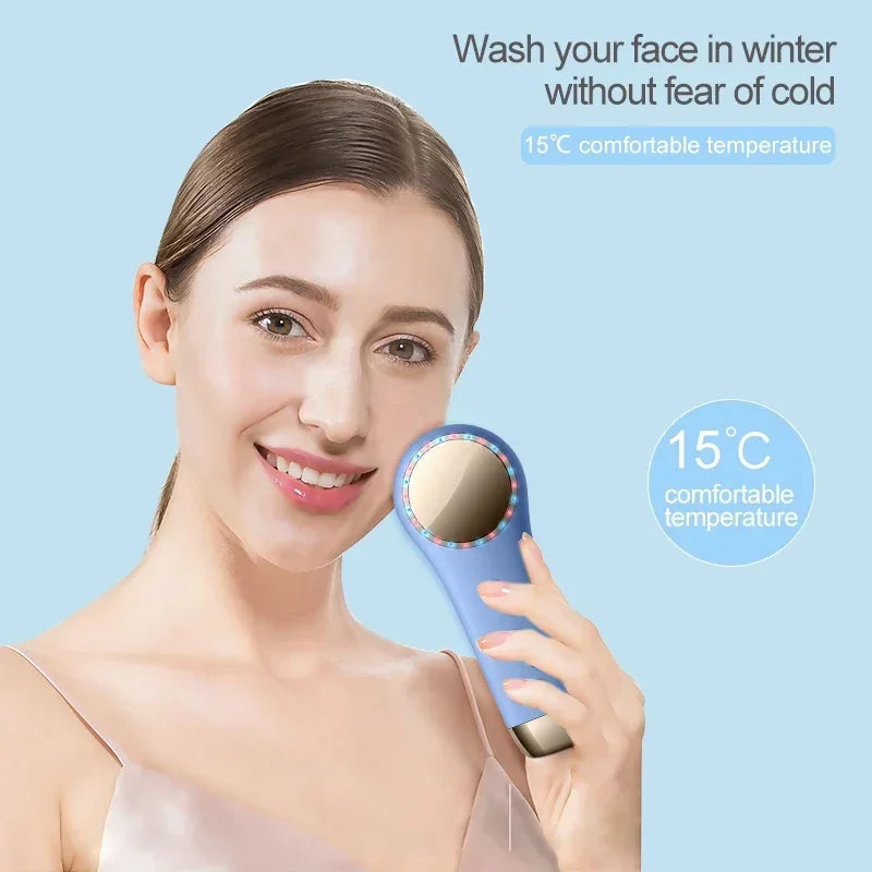 Electric Facial Cleansing Brush Silicone Ultrasonic Vibration Face Cleanser Deep Pores Blackhead Cleaning Washing Skin Massager