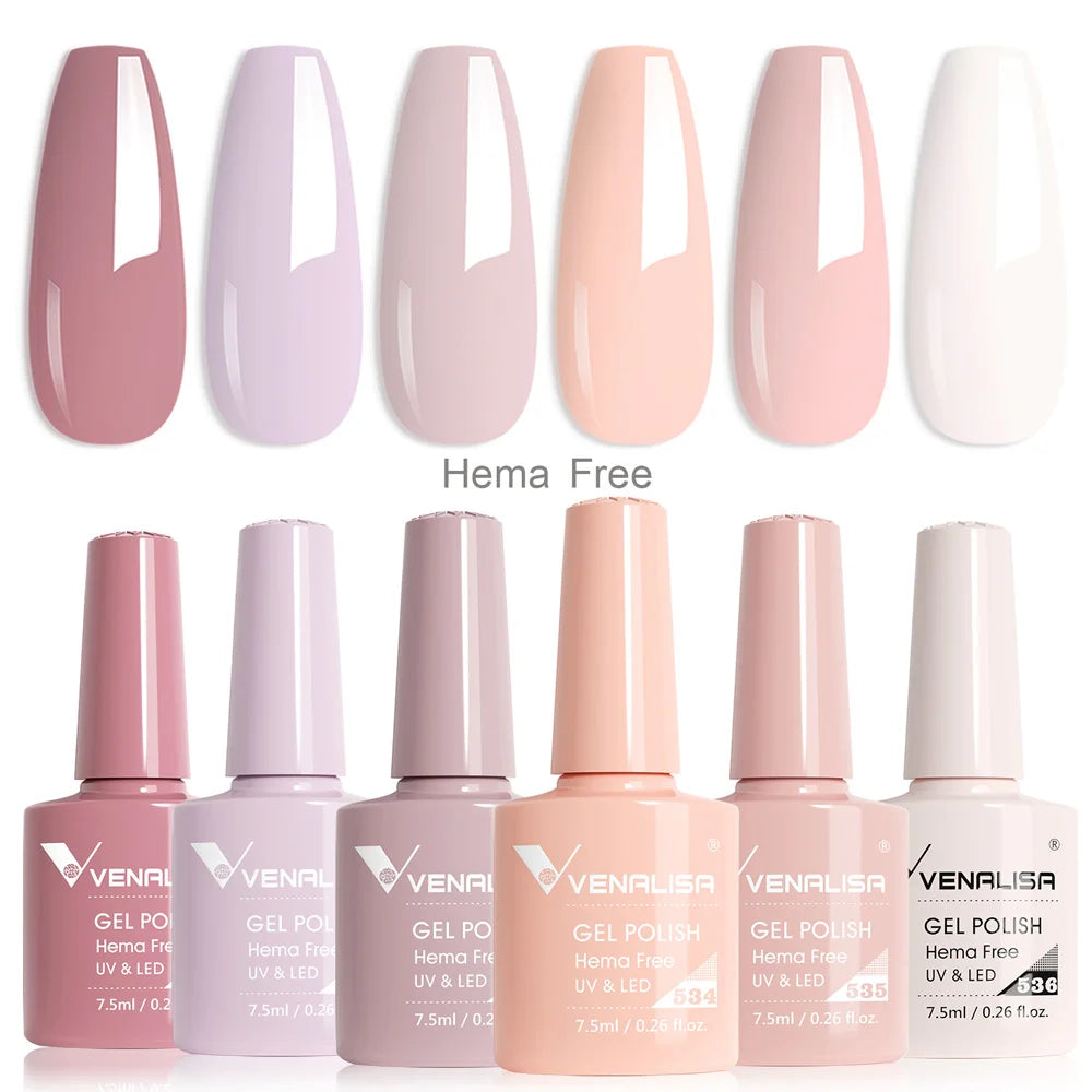 Rose Rubber Base Venalisa Nail Gel Polish Set