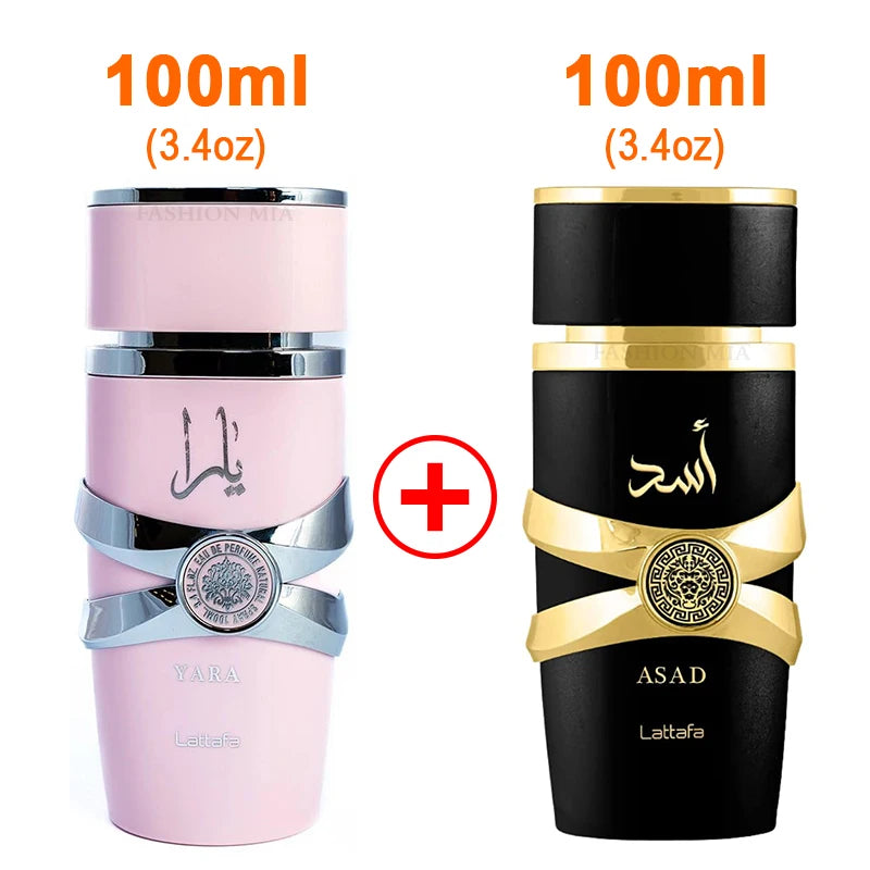 2 Box 3.4oz (100ml) Original Men's Yara Perfume Lasting Fragrance Originals Gift Set Moi Tous Asad Candy Women Arabic perfume