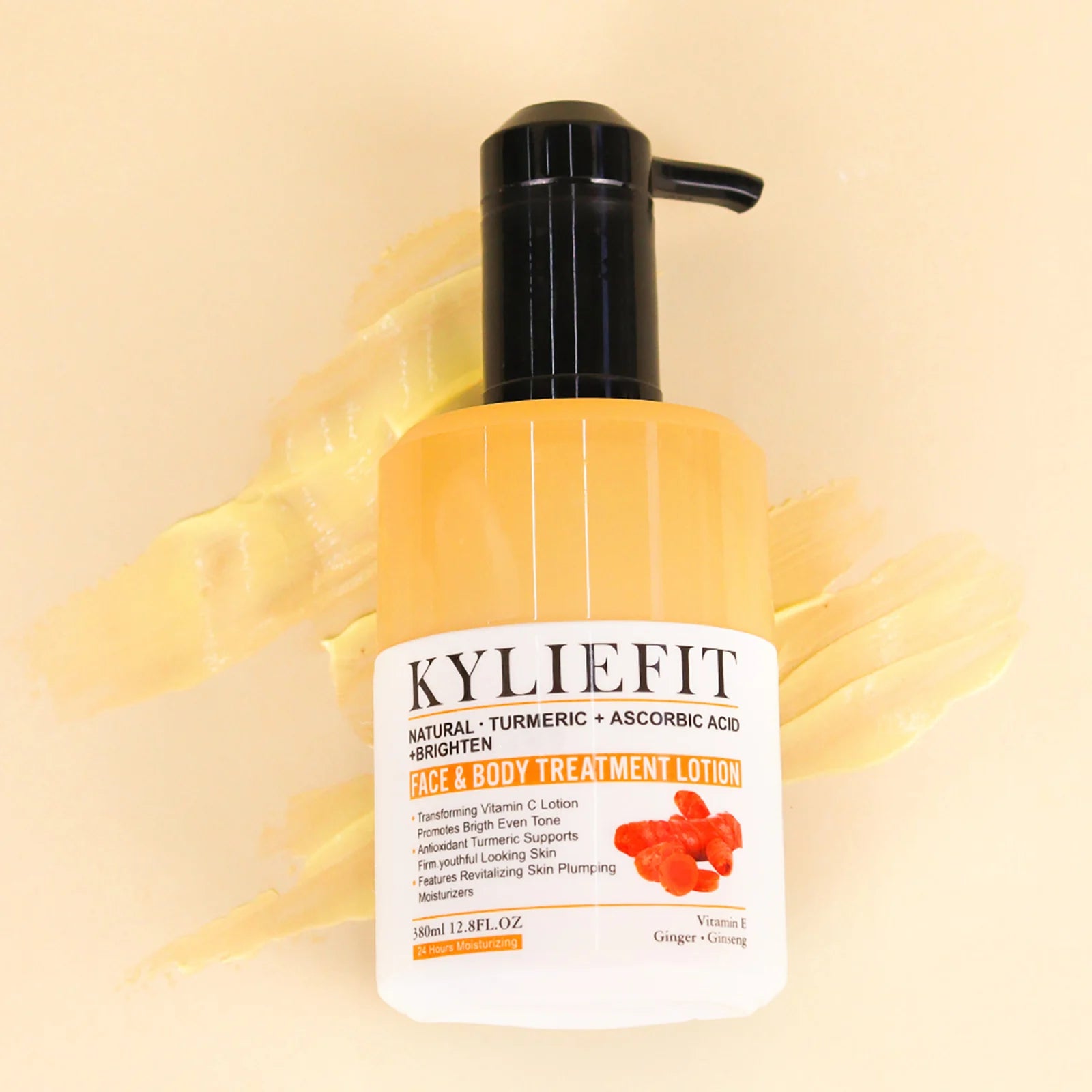 KYLIEFIT Natural Turmeric Brightening Body Lotion, Reduce Blemish, Acne, Smooth , Glowing & Hydration Cream, For All Skin Types