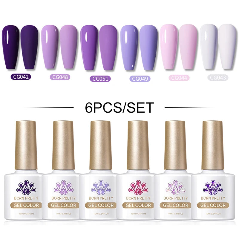 BORN PRETTY 6PCS Gel Polish Set 9D Polaris Cat Magnetic Soak Off UV LED Polish DIY Nail Art Manicure Varnish Base Top Coat