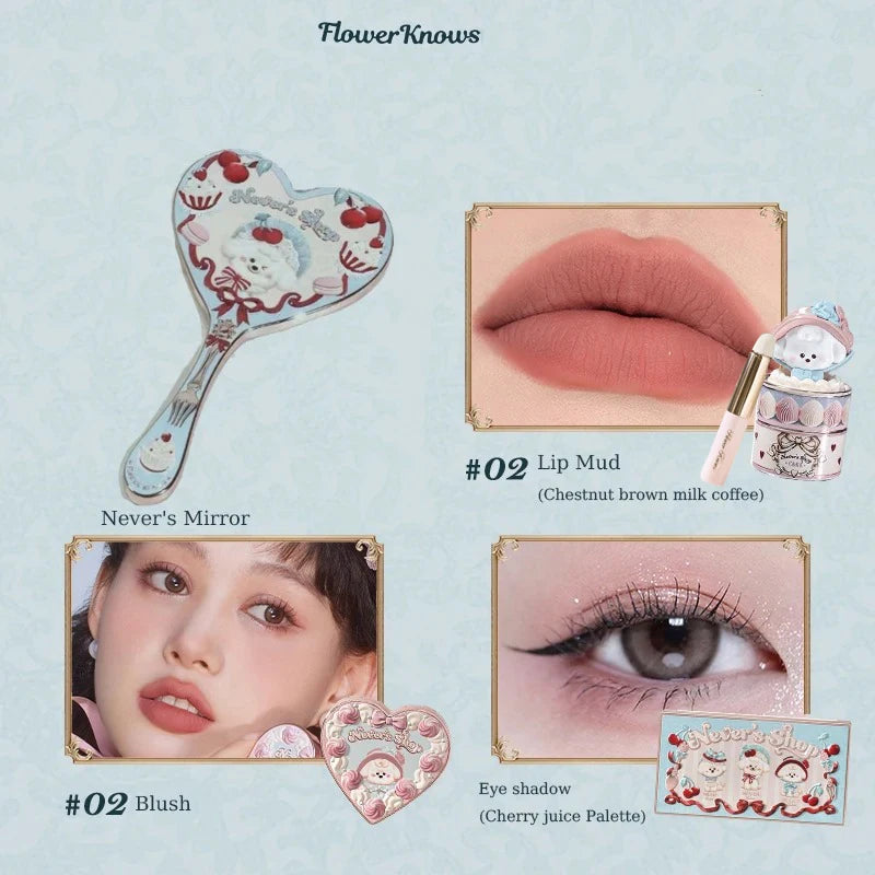 Flower Knows Never's Shop Collection All In Make Up Sets Cosmetics Full Set Lip Mud Blusher Eye Shadow Makeup Kit Professional