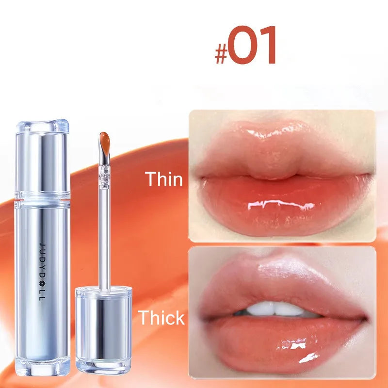 Judydoll Ice Iron Lip Glaze Lipstick, Non Staying Cup, Non fading Mirror Gloss Lip Gel,Liquid Lip Tint，Matte Moisturizing