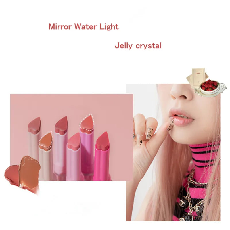 FLORTTE Watery Glow Lipstick Mirror Lip Balm Moisturizing Solid Jelly Lip Gloss Glass Lip Glaze Tint Makeup Beauty