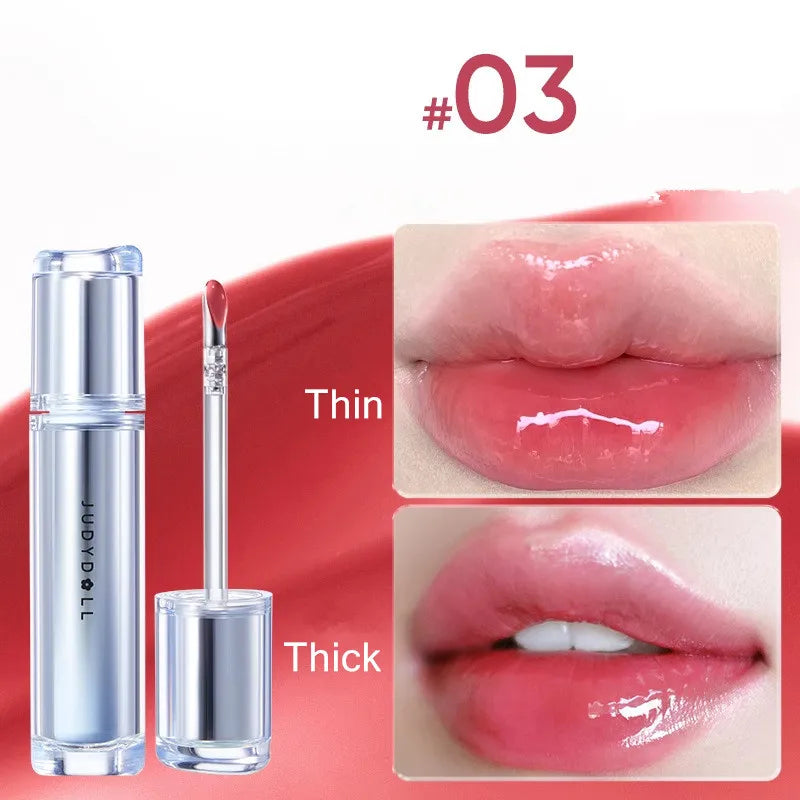 Judydoll Ice Iron Lip Glaze Lipstick, Non Staying Cup, Non fading Mirror Gloss Lip Gel,Liquid Lip Tint，Matte Moisturizing