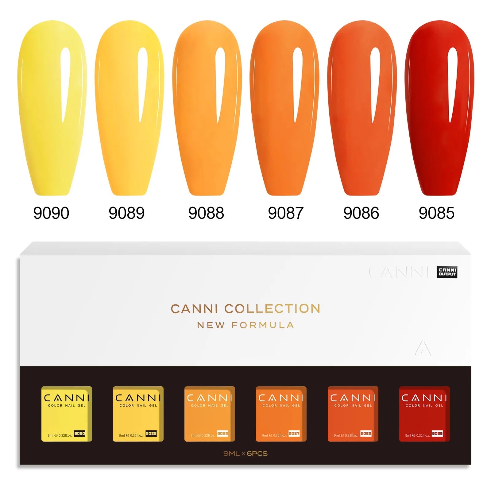 CANNI HEMA FREE Nail Gel Polish VIP Kit Jelly Amber Color Collection Semi Permanent French Nail Gorgeous Color 9ml*6pcs/set