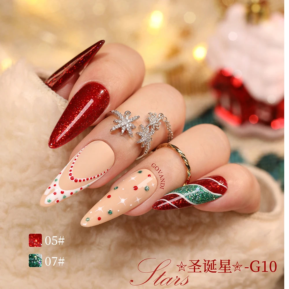 High Quality Christmas Gift Winter Red Nail Gel Set