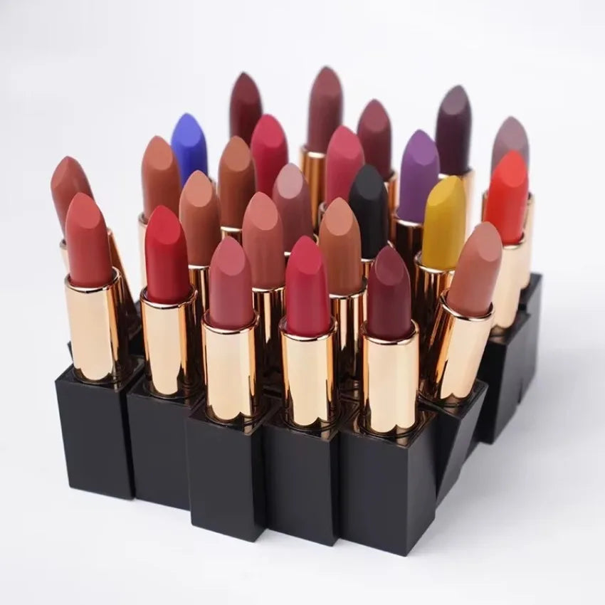 Custom 25colors Magnetic Straw Tube Lipstick Matte Long-lasting Moisturizing Non Stick Cup Sexy Lipstick Makeup Bulk