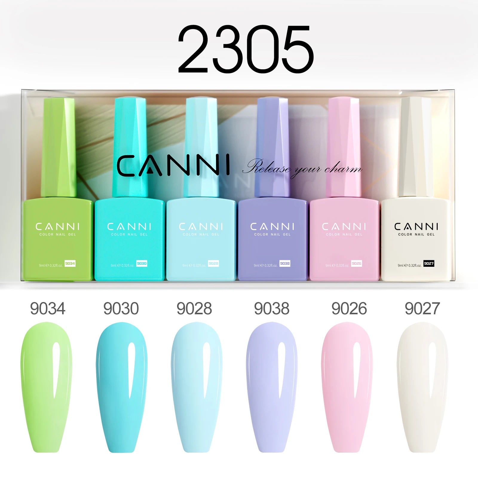 2/6pcs/kit CANNI HEMA FREE Nail Gel Polish Kit Gorgeous Color Beautiful Semi Permanent Gorgeous Full Coverage Soak off UVLED Gel