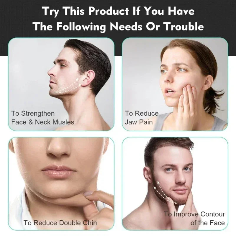 Upgraded Jaw Exerciser and Neck Toning Jawline Massager Face Muscle Massagers Double Chin Reducer Face Slimming Massage Tool Set