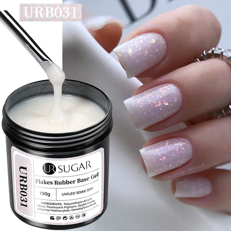 UR SUGAR 150g Fiber Rubber Base Nail Repair Gel Nail Polish UV Semi Permanent Repair Fix Crack Varnish Manicure Strengthener