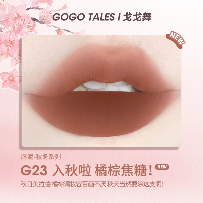 Gogotales Maquillajes Milk Cream Lip Mud Naked Color Matte Velvet Lipstick Vegan Waterproof Lip Glaze Girl korean Makeup