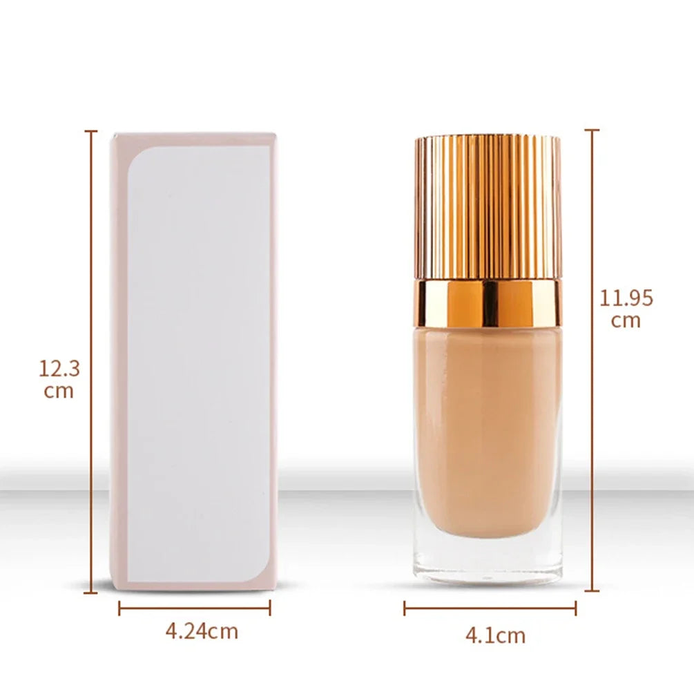 Private Label Full Coverage Matte Non-drying Concealer Long-lasting Liquid Foundation Custom Bulk Makeup Gold Stripe Cover
