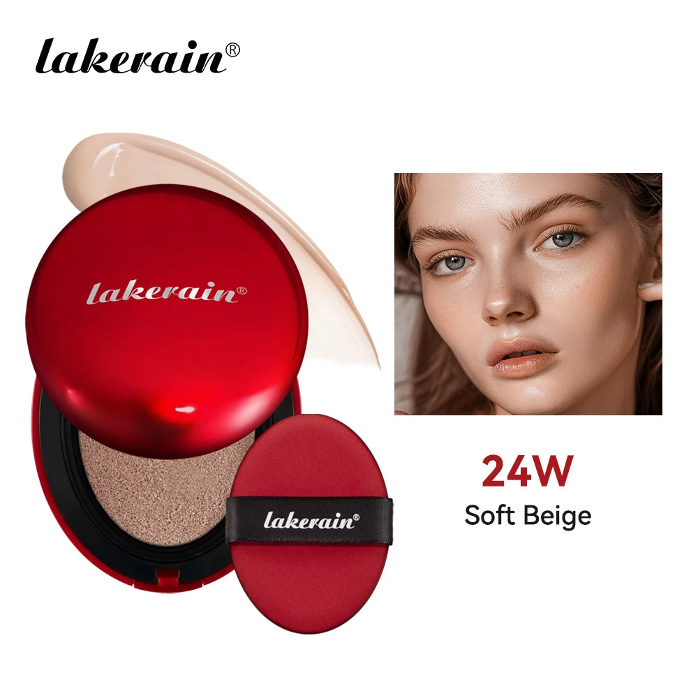 Lakerain Sunscreen Cushion Foundation  Waterproof Long-lasting Brighten Foundation Cream Women Base Makeup Face Korean Cosmetics
